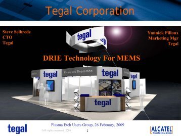 DRIE Technology for MEMS, PEUG 2-09 - Avsusergroups.org