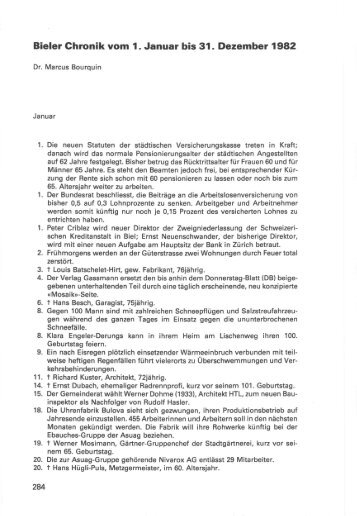 Bieler Chronik, 1982 (pdf, 14.4MB) - Stadtbibliothek Biel