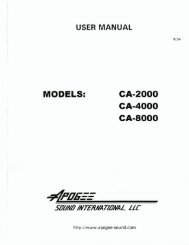 Apogee CA Amplifiers Manual CA-2000, CA-4000 ... - Apogee Sound
