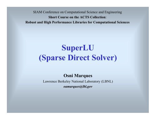 SuperLU (Sparse Direct Solver)