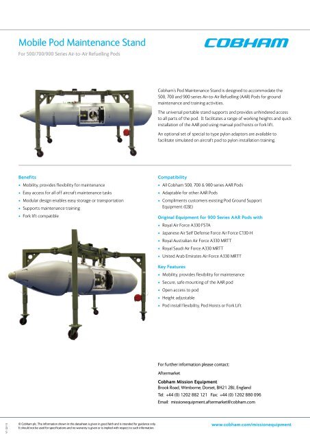 Mobile Pod Maintenance Stand (pdf 322Kb) - Cobham plc