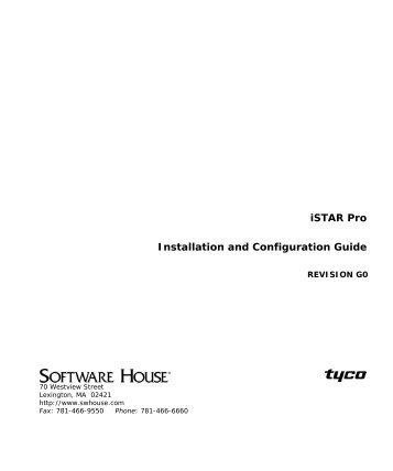 iSTAR Pro Installation and Configuration Guide - Tyco Security ...