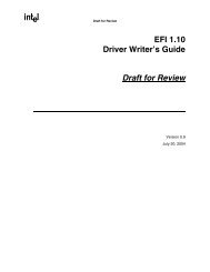 EFI 1.10 Driver Writer's Guide Draft for Review - Intel