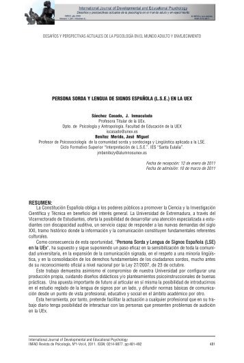 PERSONA SORDA Y LENGUA DE SIGNOS ESPAÃOLA ... - infad