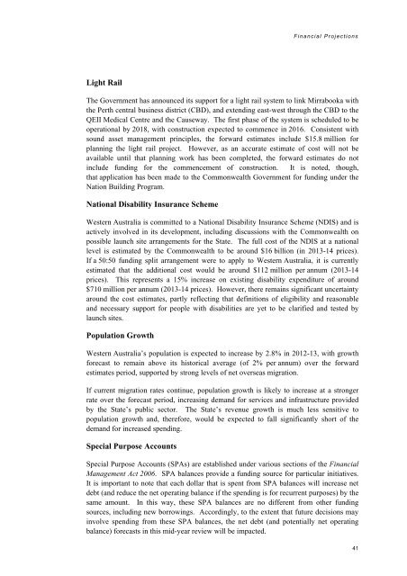 2012-13 Government Mid-year Financial Projections Statement