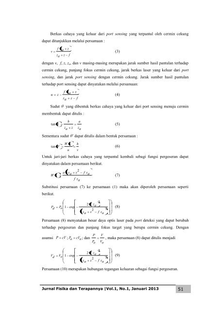 Jurnal Fisika dan Terapannya vol.1, no.1, Januari 2013