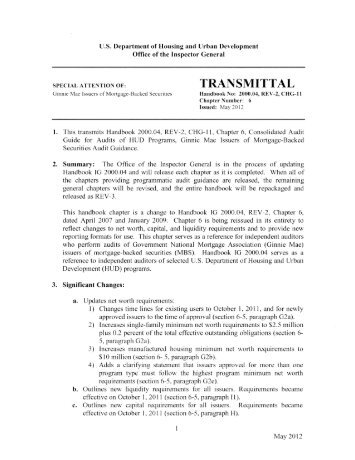 Transmittal Letter - Hud-Oig