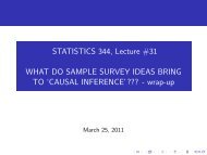 STATISTICS 344, Lecture #31 WHAT DO SAMPLE SURVEY IDEAS ...