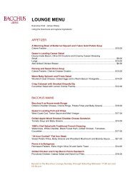 LOUNGE MENU - Vintage Hotels