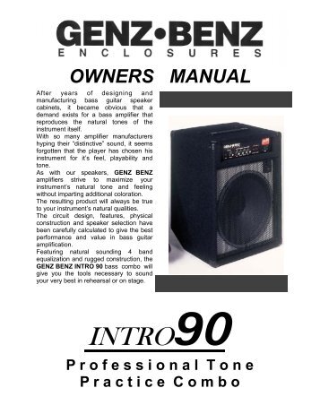 INTRO 90 manual.pub - Genz Benz