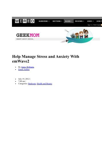 Help Manage Stress and Anxiety With emWave2 - Heartmath Benelux