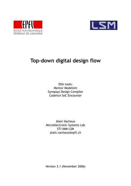 Top-down digital design flow - Microelectronic Systems Laboratory