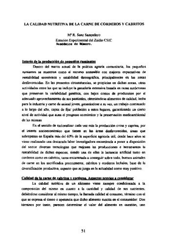 (1994): "La calidad nutritiva de la carne de corderos y cabritos"