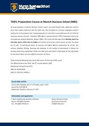 TOEFL Preparation Course at Munich Business School (MBS)