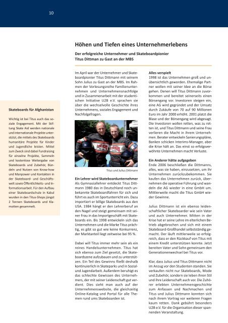 MBS Newsletter Herbst 2009 - Munich Business School