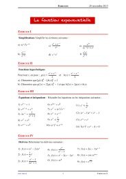 La fonction exponentielle - Lyceedadultes.fr