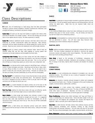 Class Descriptions - YMCA of San Francisco