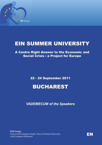 EIN SUMMER UNIVERSITY BUCHAREST - European Ideas Network