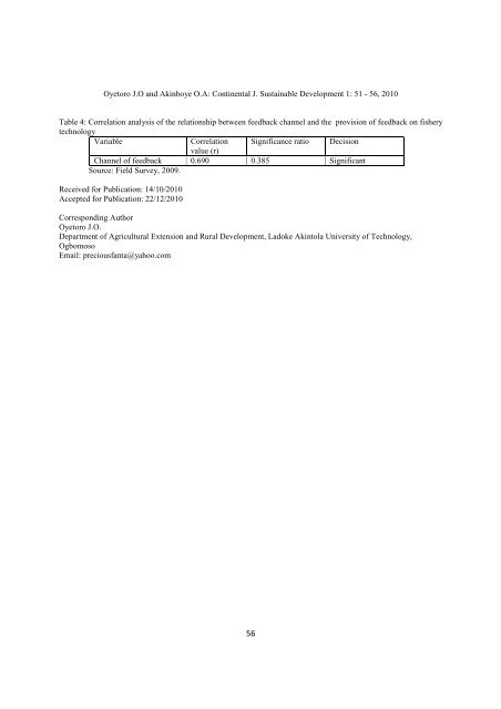 Continental J. Sustainable Development 1 - Wilolud Journals