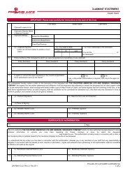 Claimant Statement for Death Claim Form - Philam Life