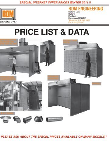 PRICE LIST & DATA - RDM Industrial Services Ltd
