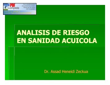 ANALISIS DE RIESGO EN SANIDAD ACUICOLA - Inapesca