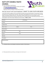 Download the Youth Infusion application form - Hutt City Council