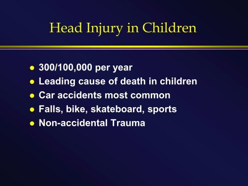 Head injury in children: From Lumps and Bumps to Bolts