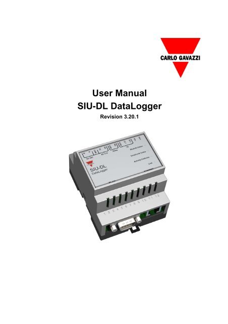 User Manual SIU-DL DataLogger - Support Carlo Gavazzi AB