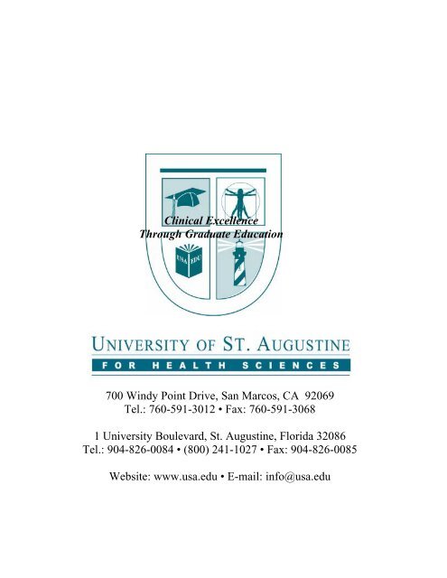 CATALOG - University of St. Augustine for Health Sciences