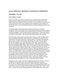 Kata serapan bahasa Arab kolokial dalam Bahasa Indonesia