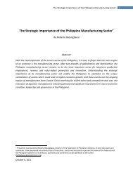 The Strategic Importance of the Philippine Manufacturing Sector