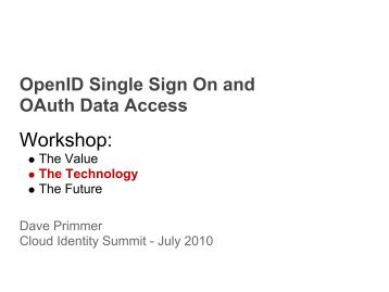 Copy of Ping Summit Preso: OpenID and OAuth