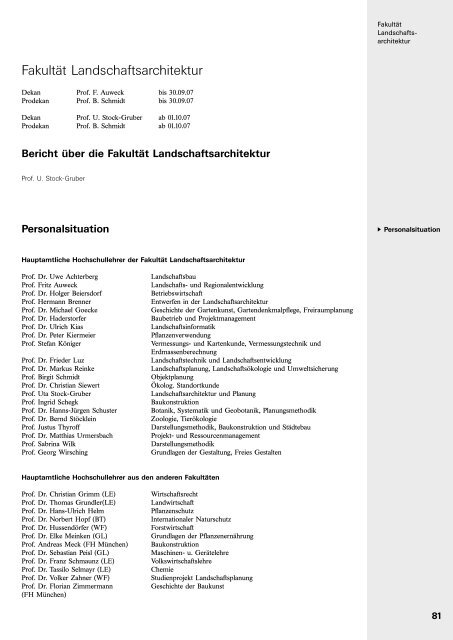 Fakultat Landschaftsarchitektur Fachhochschule Weihenstephan