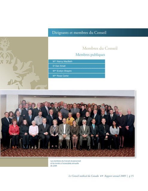 apport annuel 2009 - Medical Council of Canada