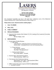 NOTICE AND AGENDA Investment Committee Meeting Thursday ...