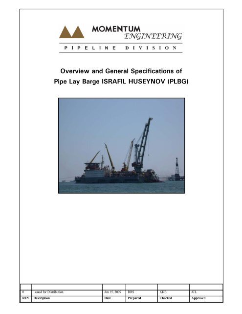 Pipe Lay Barge ISRAFIL HUSEYNOV Specifications - Momentum ...