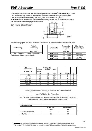 -Abstreifer Typ: Y-SG - Friedrich GmbH