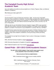 Academic Team - Campbell County Schools
