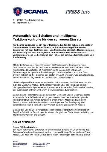 Automatisiertes Schalten und intelligente Traktionskontrolle ... - Scania