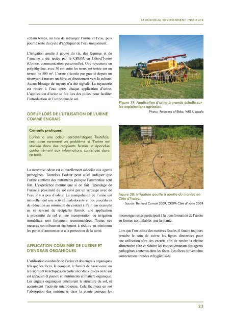 Conseils Pratiques pour une Utilisation de l'Urine en ... - EcoSanRes