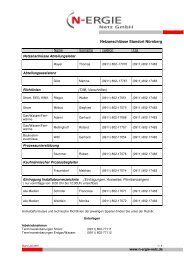 Netzanschlüsse Standort Nürnberg - N-ERGIE Netz GmbH