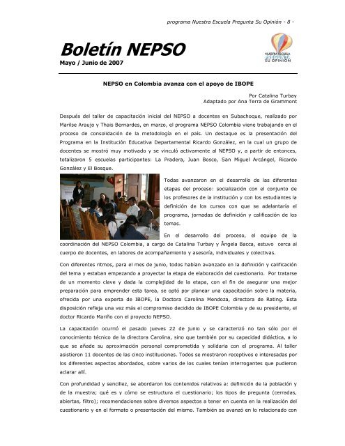 BoletÃ­n NEPSO - Instituto Paulo Montenegro