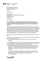 Letter regarding Species at Risk (From Environment Canada to ...