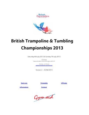 British Trampoline & Tumbling Championships 2013 - Revolution ...