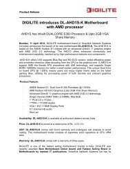 DIGILITE introduces DL-AHD1S-K Motherboard with ... - Digisol.com