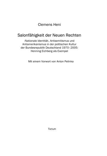 Salonfähigkeit der Neuen Rechten - Tectum Verlag