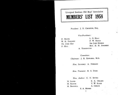 MEMBERS'LIST 1958 - Liobians.org