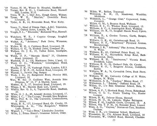 MEMBERS'LIST 1958 - Liobians.org