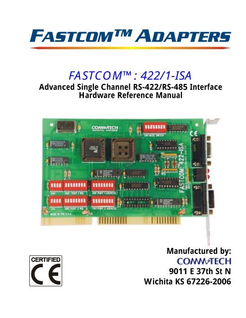 FASTCOMâ¢: 422/1-ISA HARDWARE MANUAL - Commtech ...